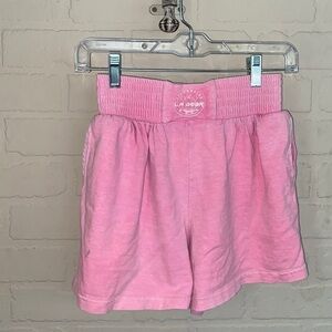 LA Gear shorts pink burnout medium stretch waistband pockets vintage